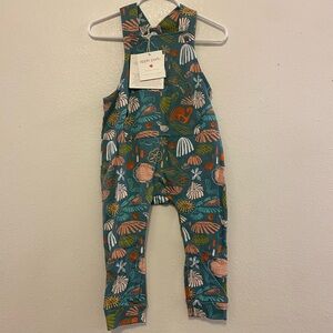 Apple Park Baby Overalls with Floral Design